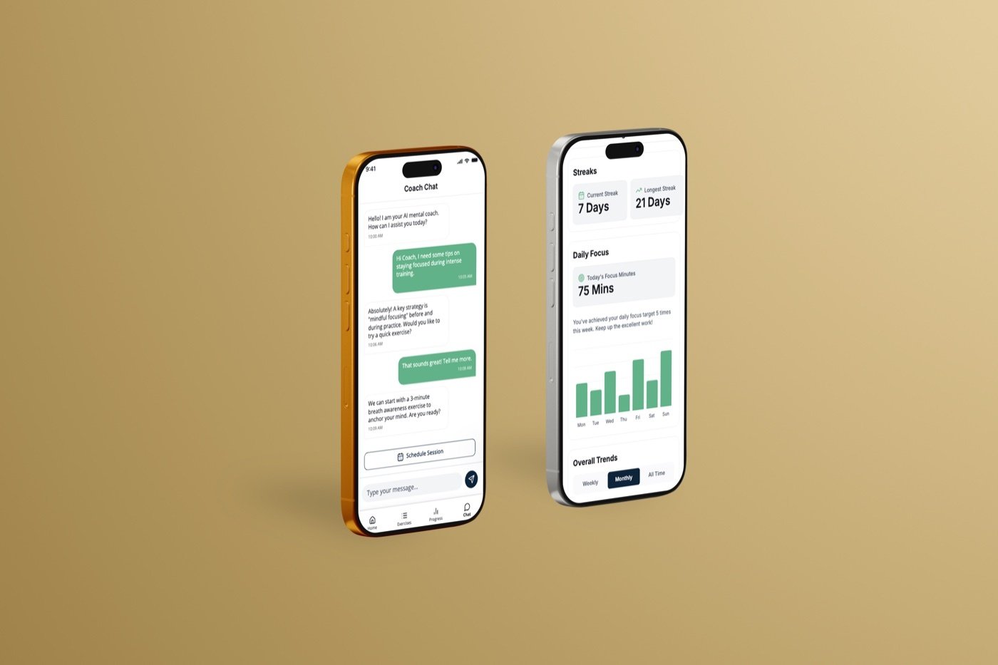 Athlete Mind app mockup
