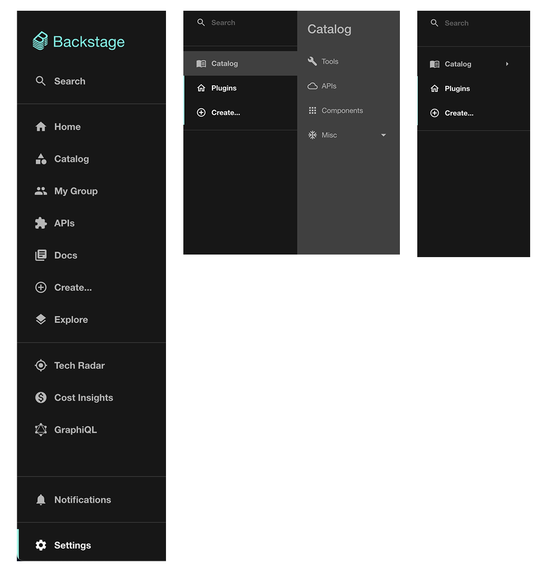 Old navigation — before redesign